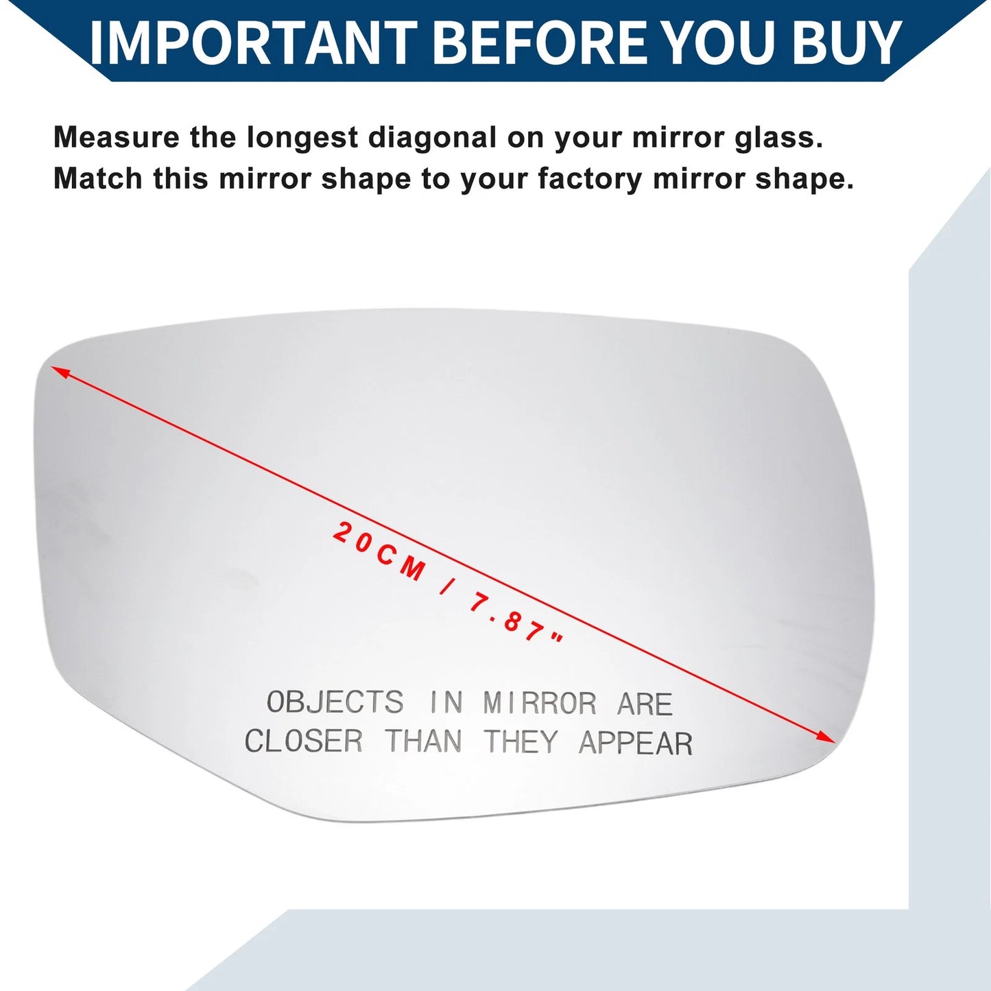 Heated Right Side Mirror Glass for Honda Accord (2013-2017)