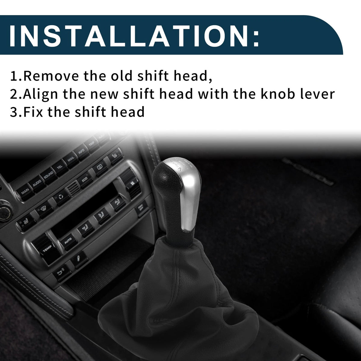 5-Speed Gear Shift Knob with Cover for Chevrolet Spark Plastic Faux Leather
