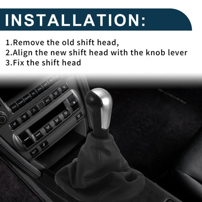 5-Speed Gear Shift Knob with Cover for Chevrolet Spark Plastic Faux Leather