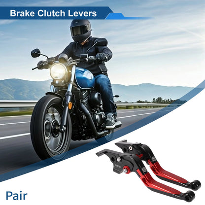 Adjustable Short Brake Clutch Levers - Black/Red for Yamaha TMAX560 (2019–2020)