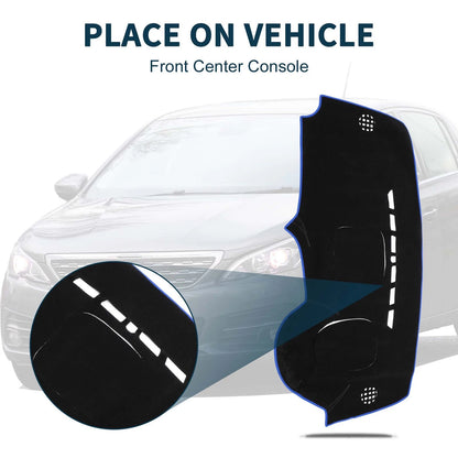 Dashboard Cover Mat for Peugeot 3008 2013-2015 Sun Protector Black Blue