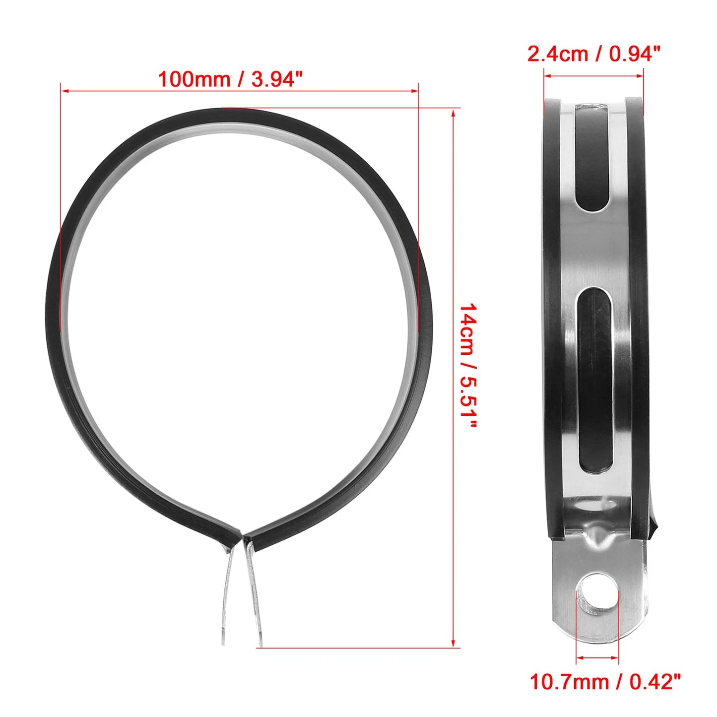 Exhaust Down Pipe Clamp Bracket Fastener 3.94" for Motorcycle