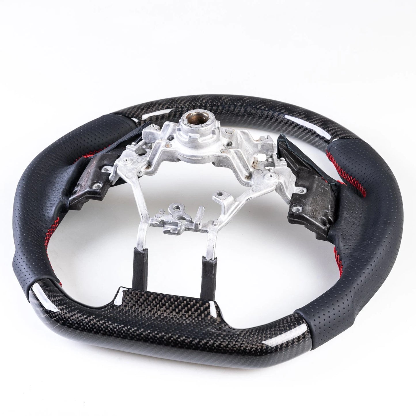 Carbon Flat Bottom Leather Steering Wheel for Subaru Legacy Forester (15-17)