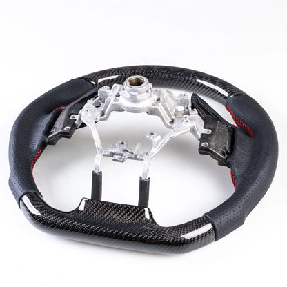 Carbon Flat Bottom Leather Steering Wheel for Subaru Legacy Forester (15-17)