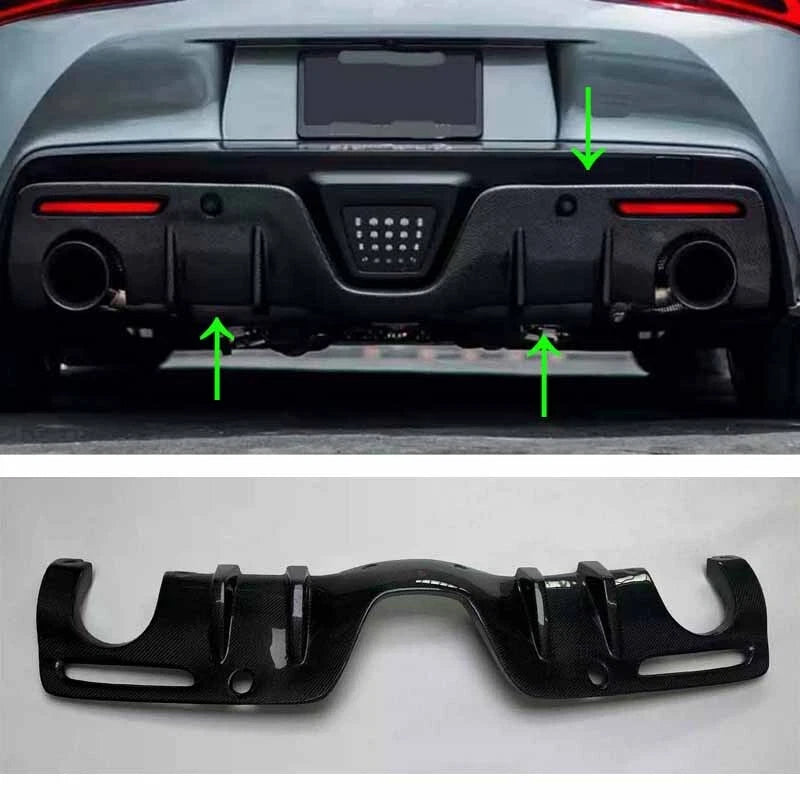 REAL Carbon Fiber Refit Rear Bumper Diffuser for Toyota Supra A90 2019-2024