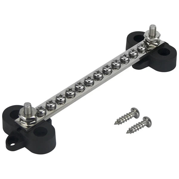 Heavy Duty 6-Way Buss Bar Electrical Terminal 12-48V, 100A