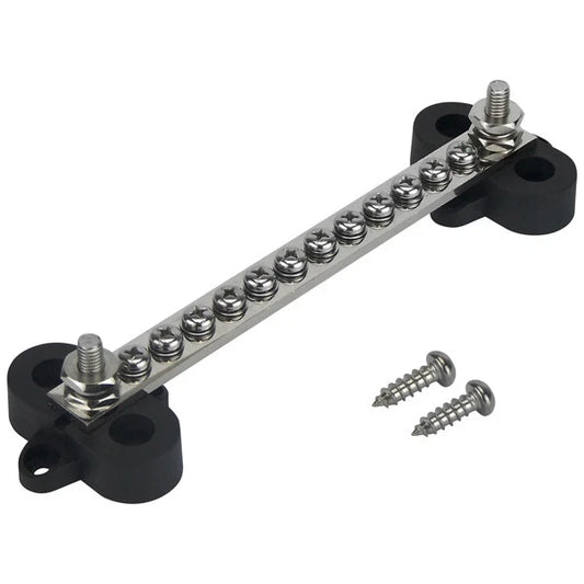 Heavy Duty 6-Way Buss Bar Electrical Terminal 12-48V, 100A