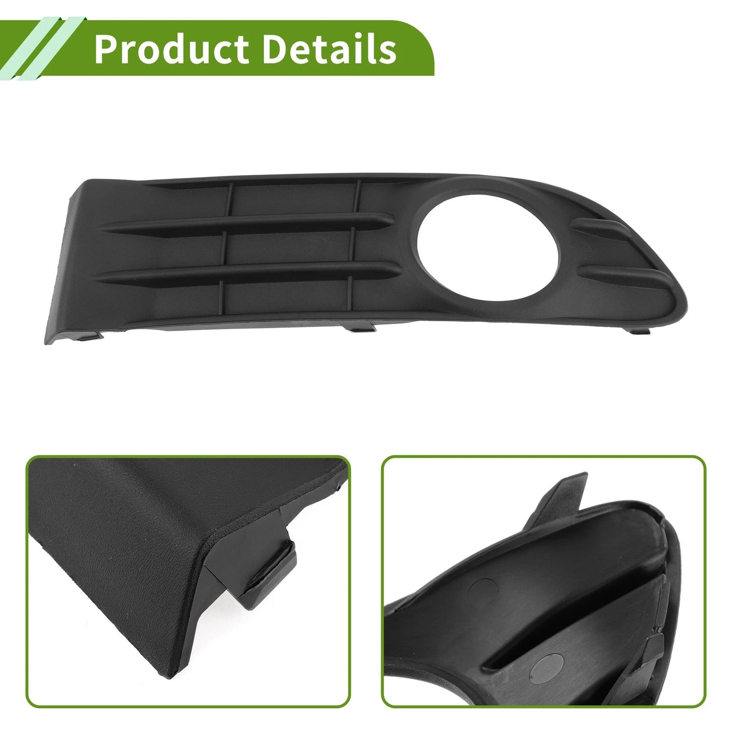 1 Pc Front Left Fog Light Grill for Volvo S40 (2007-2012) Black