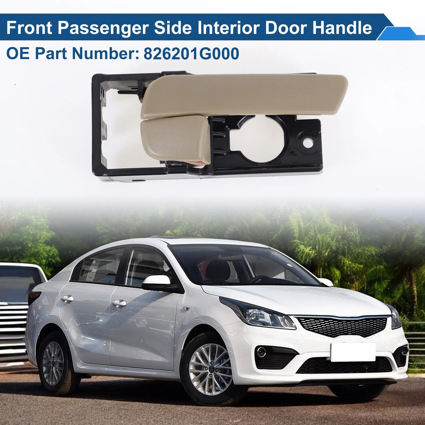 Front Driver Side Door Handle for Kia Rio (2012-2017) Beige Black