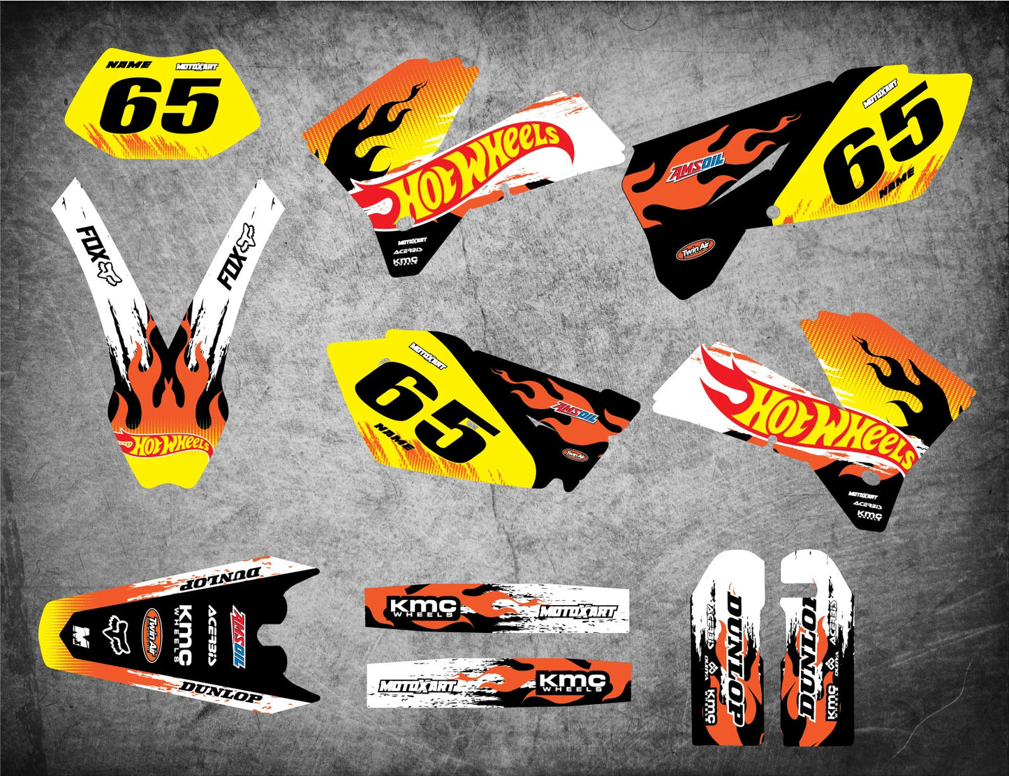 Custom Graphics Full Kit for KTM EXC 2005-2007 BLAZE STYLE Stickers