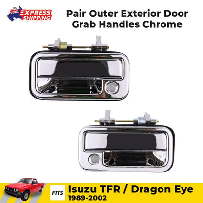 Pair Outer Exterior Door Grab Handles Chrome Fits Isuzu TFR Holden Ute 1989-02
