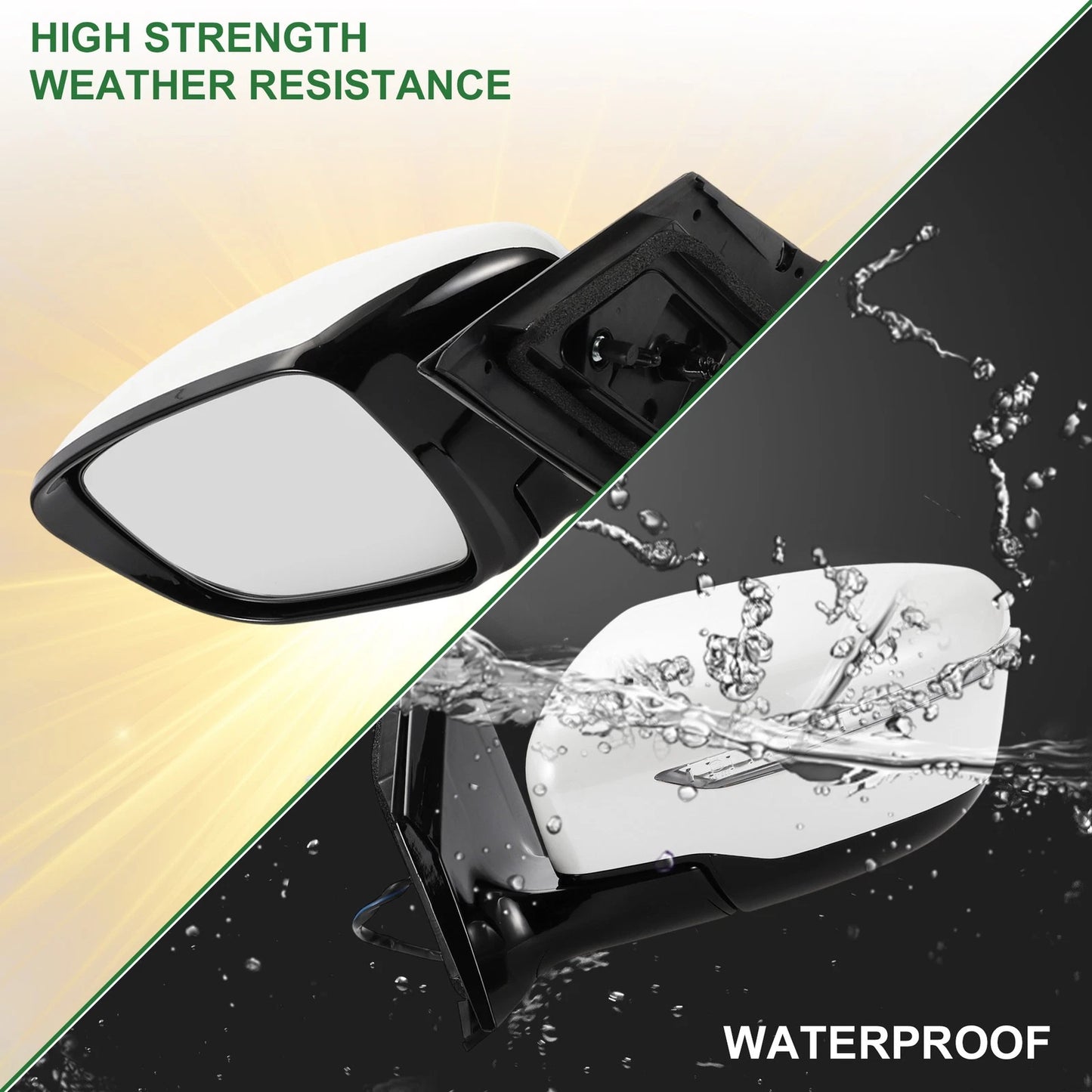 Left Side Door Mirror for Nissan Murano (2015-2020) Manual Folding White