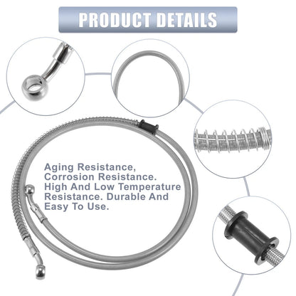55.12" 10mm Brake Line Oil Hose Stainless Steel for Motorcycle
