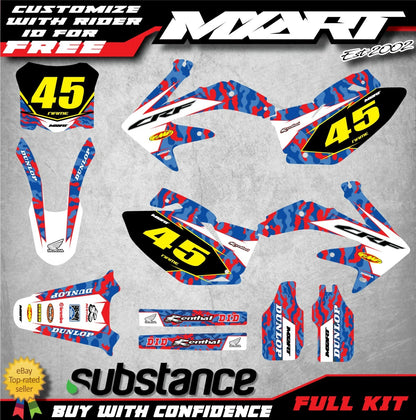 Graphics Kit for Honda CRF 450 (2008) - HAWK Style Stickers & Decals
