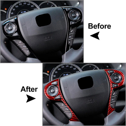 Steering Wheel Button Cover for Honda Accord 2013-2017 Carbon Fiber Red