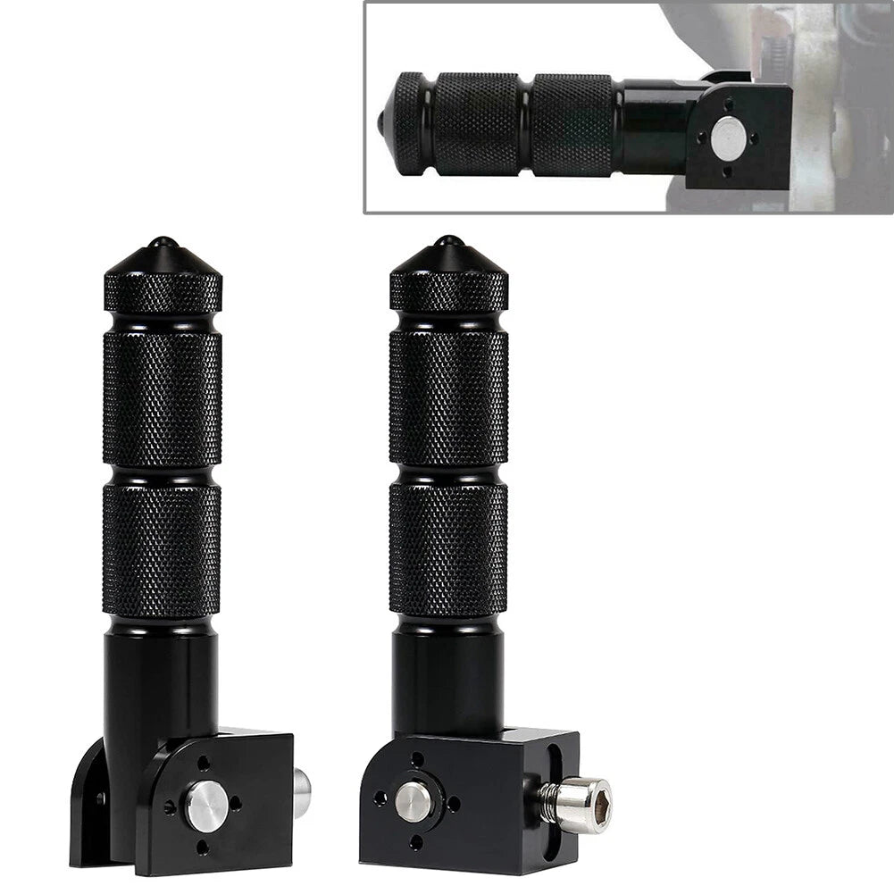 CNC Folding Rear Foot Pegs for Universal Motorcycle Bike Black  pcs