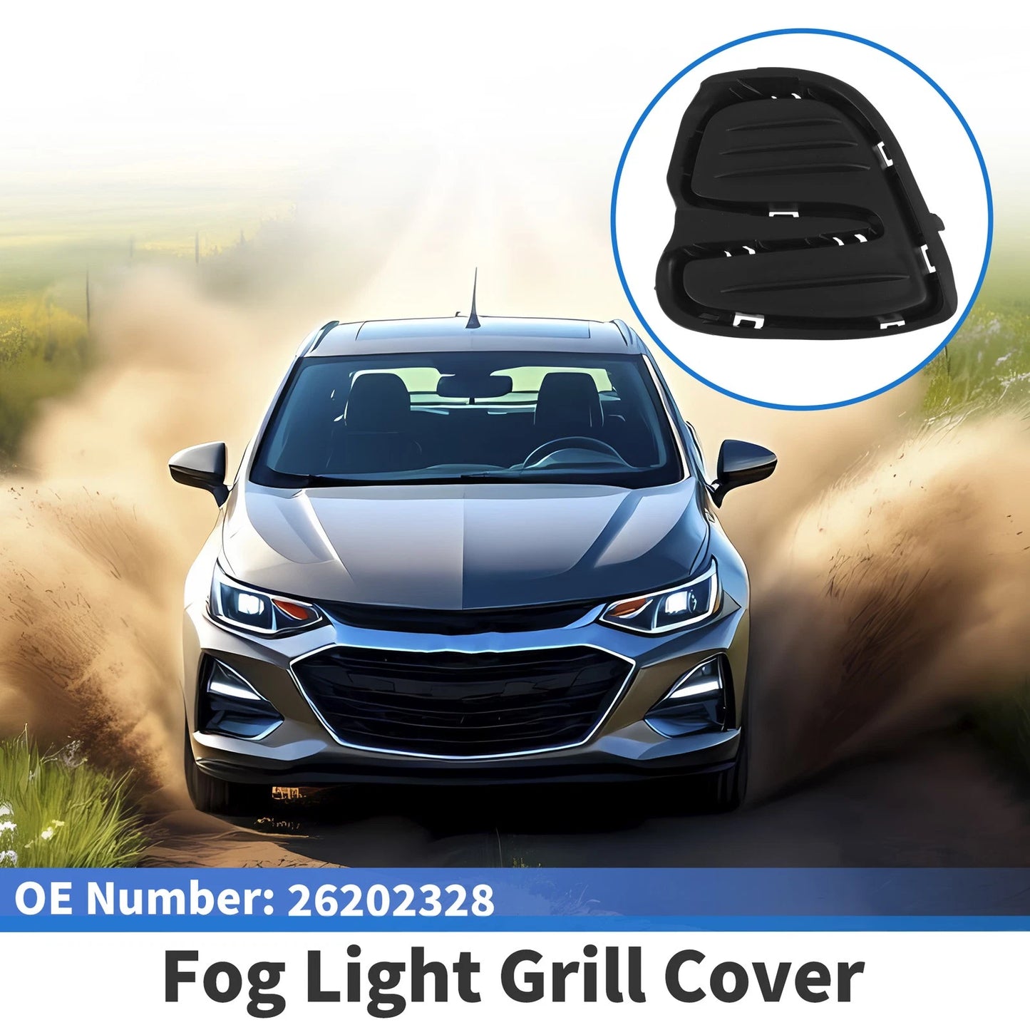 1 Pc Front Left Fog Light Grill for Chevrolet Cavalier (2018-2020)