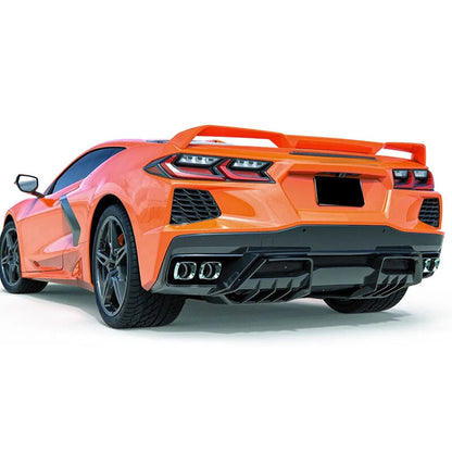 Glossy Black Rear Bumper Fin Diffuser for Corvette C8 Z51 Stingray (2020-2025)