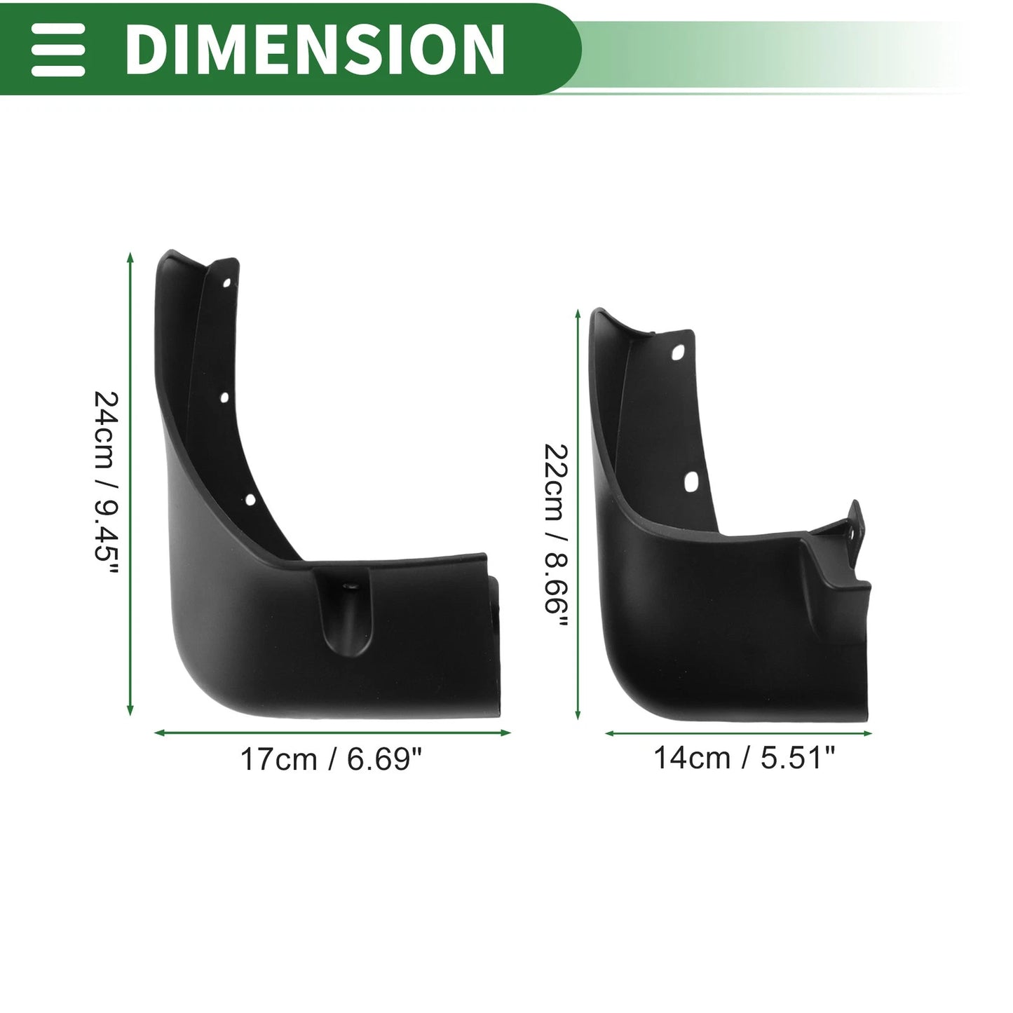 Mud Flaps Splash Guards 1 Set for Nissan Tiida (2016-2021)