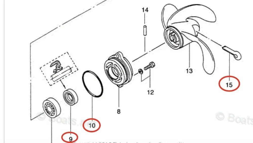 Lower Unit Oil Seal for Tohatsu 2/2.5/3.5HP