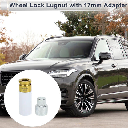 Wheel Lock Lugnut with 19mm Adapter Key for Volvo
