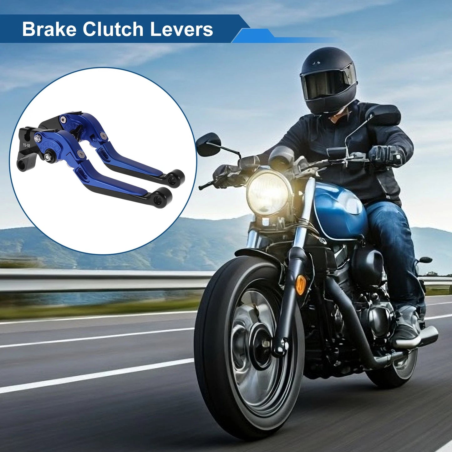 Adjustable Brake Clutch Levers for Honda CBR600RR 2007-2016 Blue Black