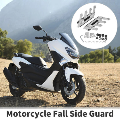 1 x Fall Side Guard Front Fender Mud Guards Silver Tone for Motorcycle