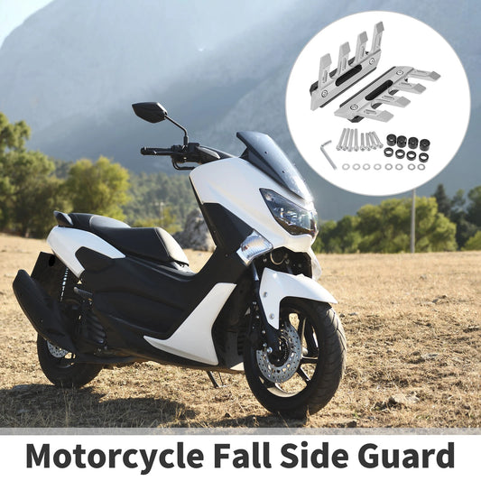 1 x Fall Side Guard Front Fender Mud Guards Silver Tone for Motorcycle