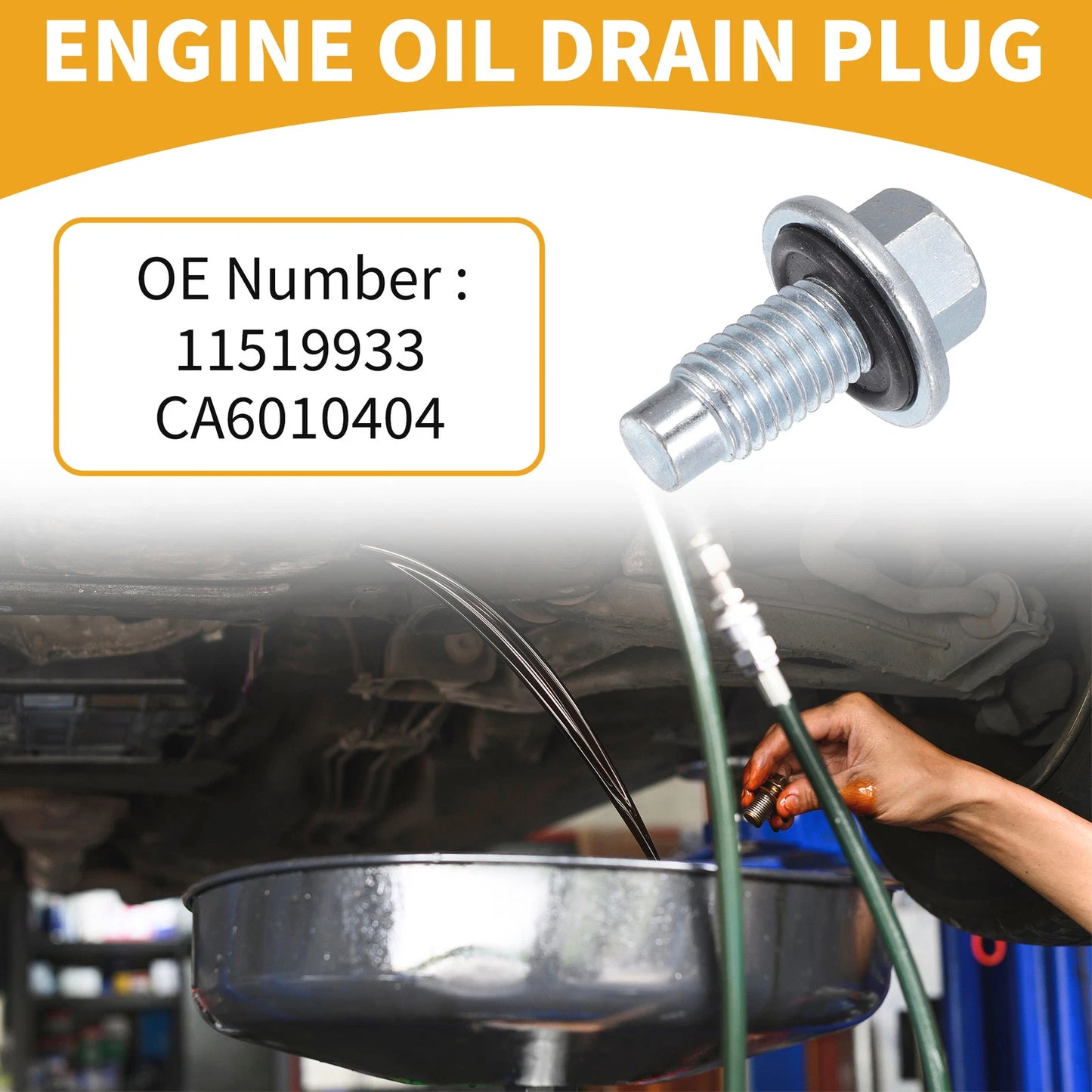 Oil Drain Plug Pan Thread Repair for Buick Metal Silver Tone 1 Pc