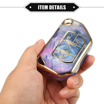4 Button Remote Key Fob Cover Shell for Jeep Wrangler JL JLU (2018-2023)