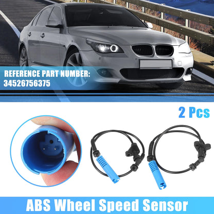 2 x Front Left Right ABS Wheel Speed Sensors for BMW 525i (2001-2007)