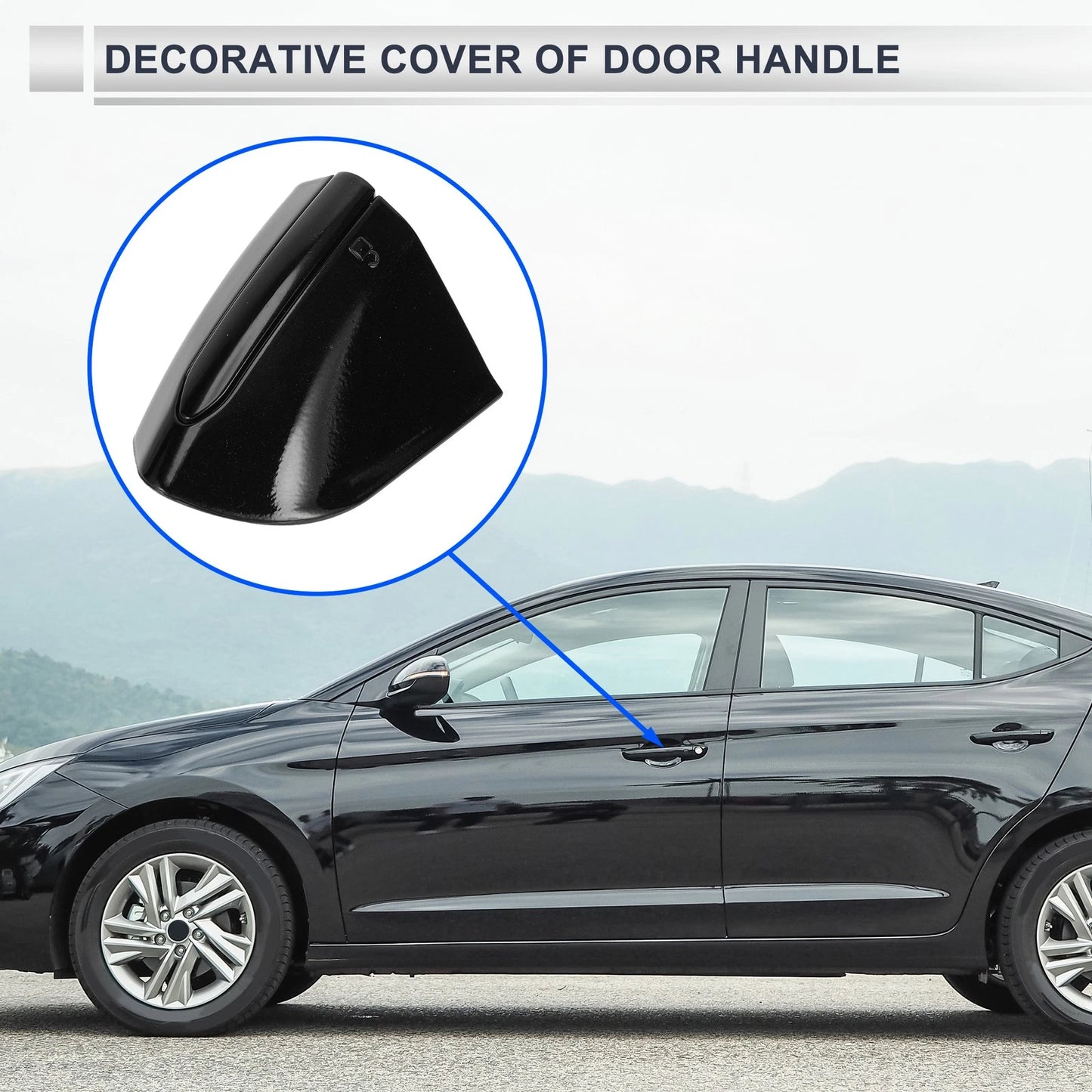 Front Left Door Handle Protector for Ford Mondeo Edge Taurus (2013-2020) Black