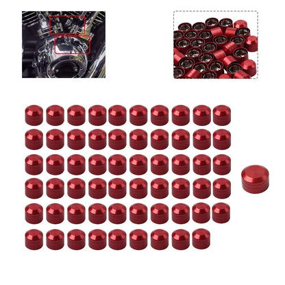 60pcs Red Engine Bolt Caps Covers for Harley Twin Cam (1999-2017)