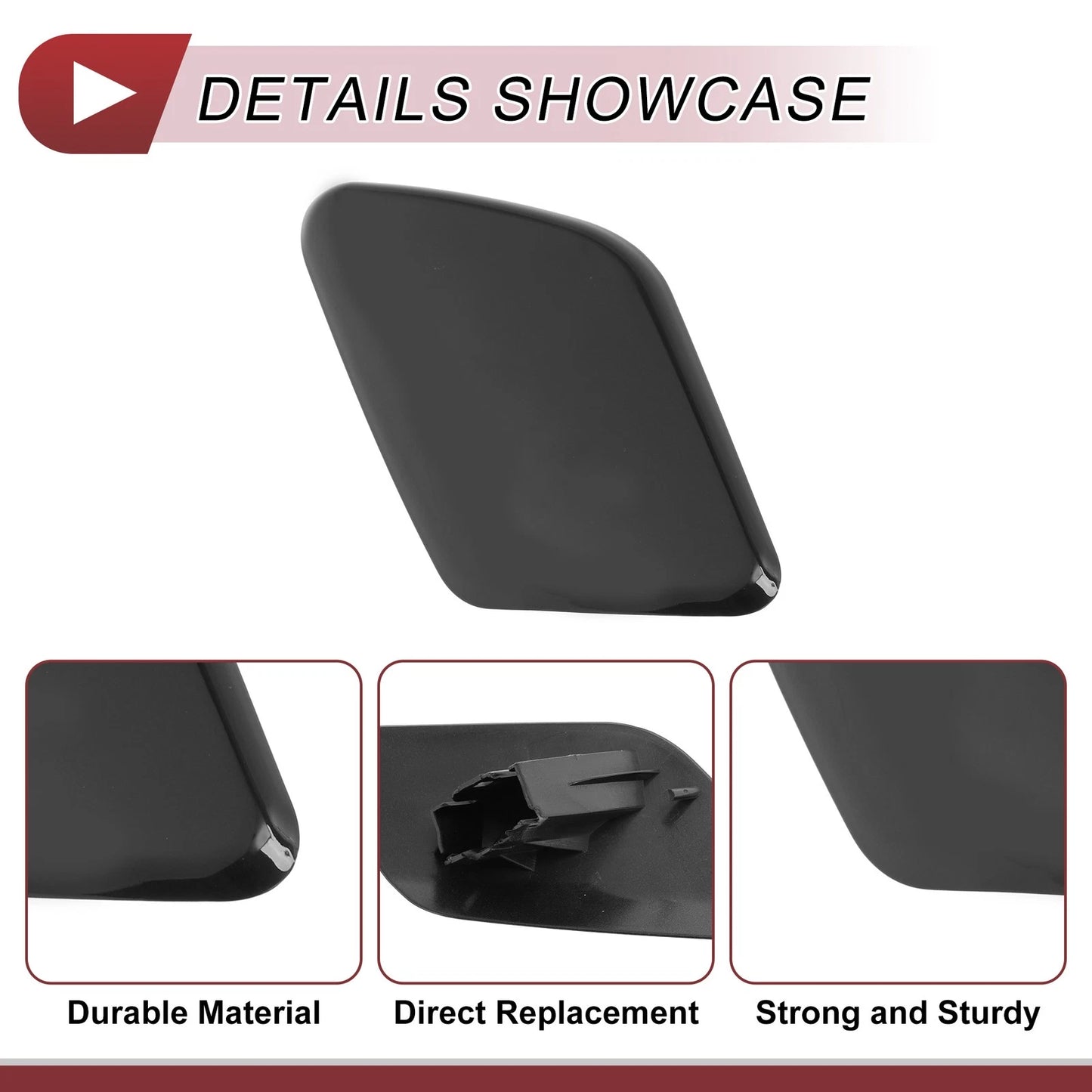 Front Left Bumper Trim Nozzle Cover for Volvo S60 (2011-2013) Black