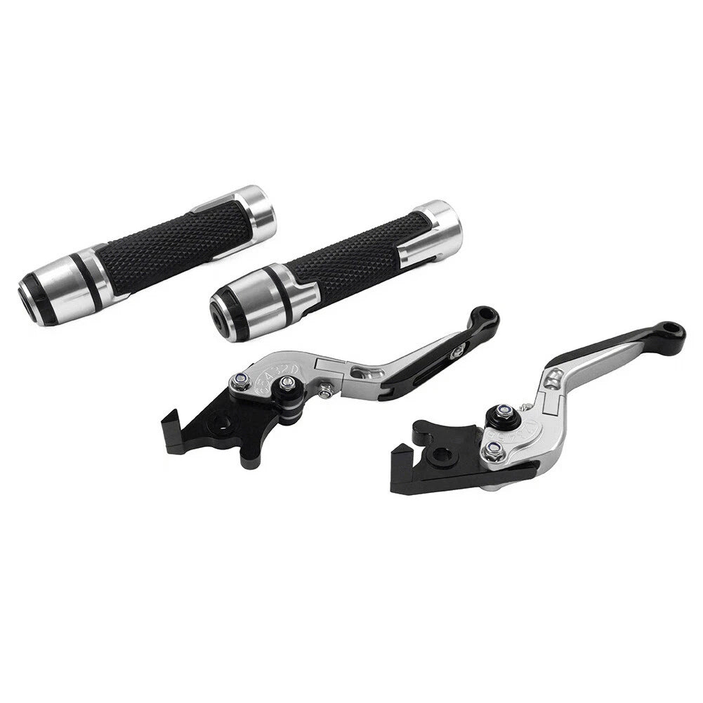 Silver Extendable Brake Clutch Levers Grips Set for Suzuki GSX1400 (2001-2008)