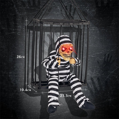 Light Up Eyes Skeleton Halloween Decoration with Sound for Home Decor