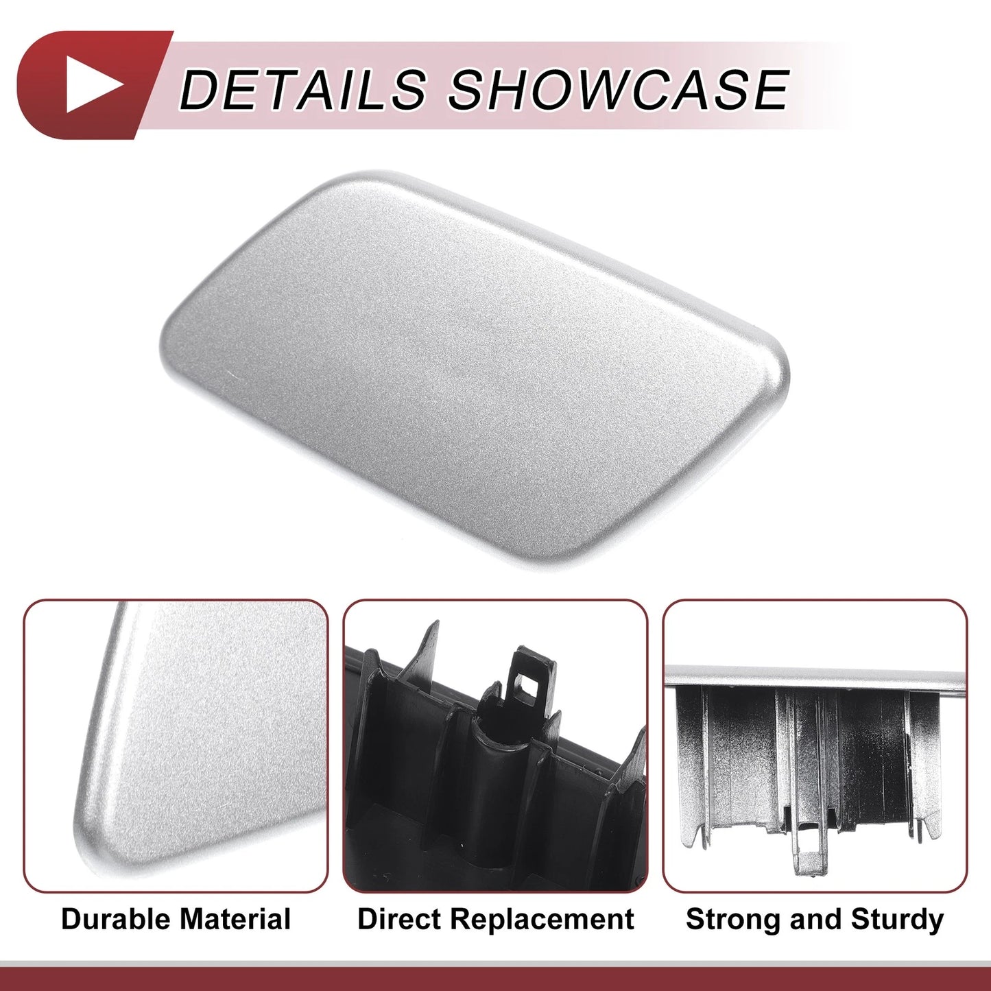 Front Left Washer Nozzle Cover for Subaru Forester (2018-2021) Silver Tone