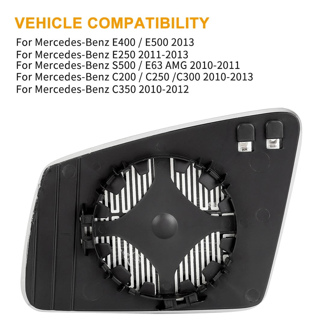 Heated Right Side Rearview Mirror Glass for Mercedes-Benz E400 (2015-2017)