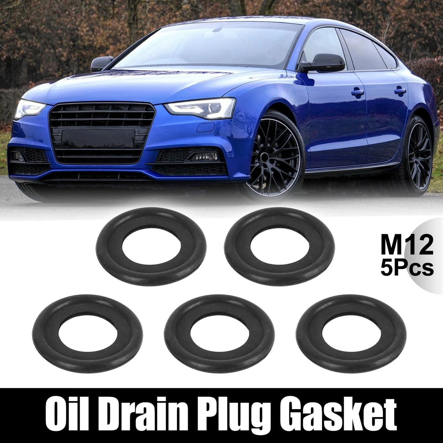 5pcs M12 Universal Rubber Oil Drain Plug Gasket O Ring for Buick Chevy