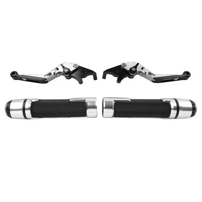 Silver Extendable Brake Clutch Lever Grip Set for Yamaha YZF R1 MT-09 (2015-2023)