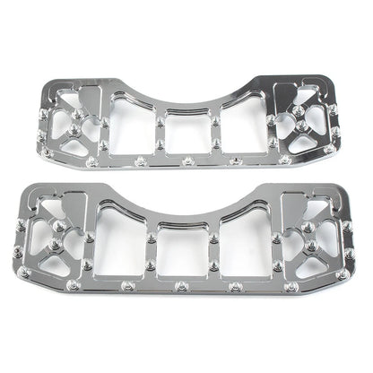 CNC Front Floorboards for Harley Touring Dyna FLD (2014-2023) - Chrome Pair