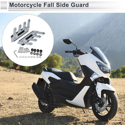1 Set Fall Side Guard Front Fender Protection Titanium Tone for Motorcycle