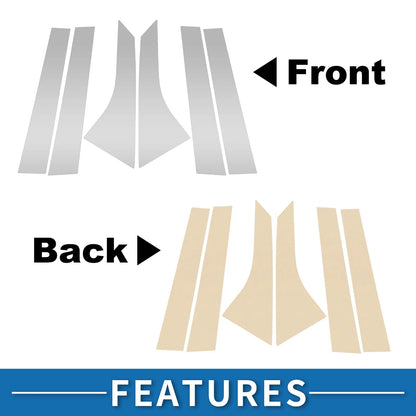 6pcs Door Pillar Window Trim for Ford Focus (2000-2007) Silver Tone