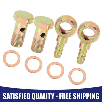 2 x 12mm Dia Banjo Hose Barb Bolt Fittings for Motorcycle Car Universal