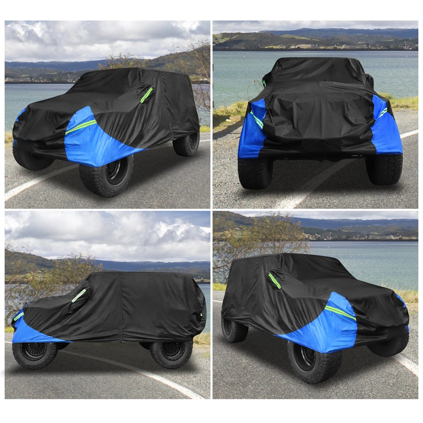 SUV Car Cover for Jeep Wrangler JK JL 4 Door 2007-2021 Waterproof Black Blue