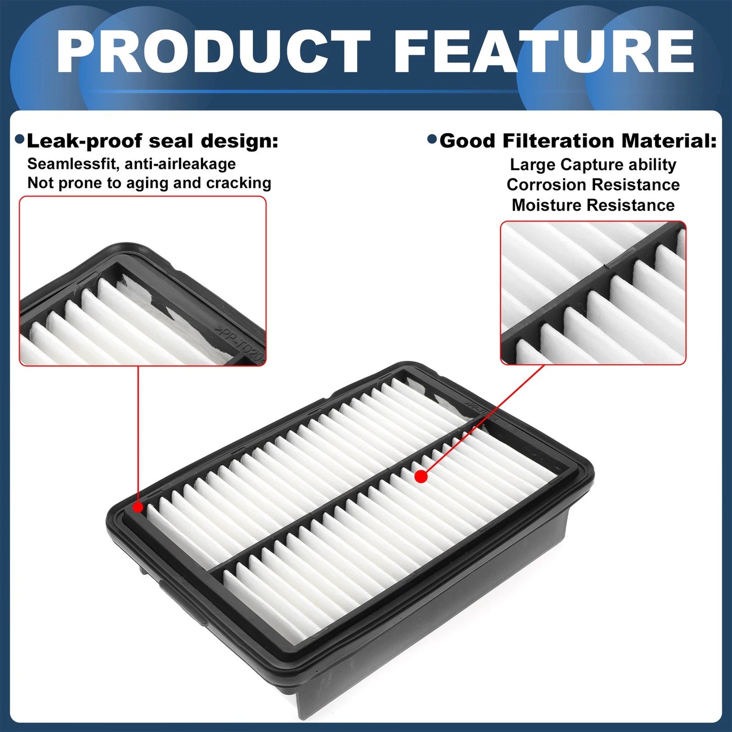 Engine Air Filter for Kia Seltos (2021-2024) 1 Pcs Long Life