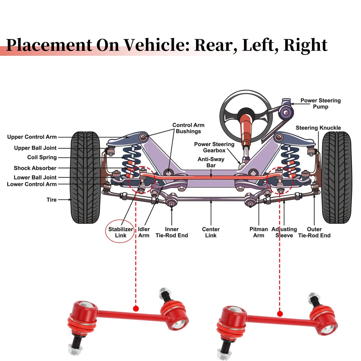 Rear Stabilizer Sway Bar Link for Honda Pilot (2003-2008)