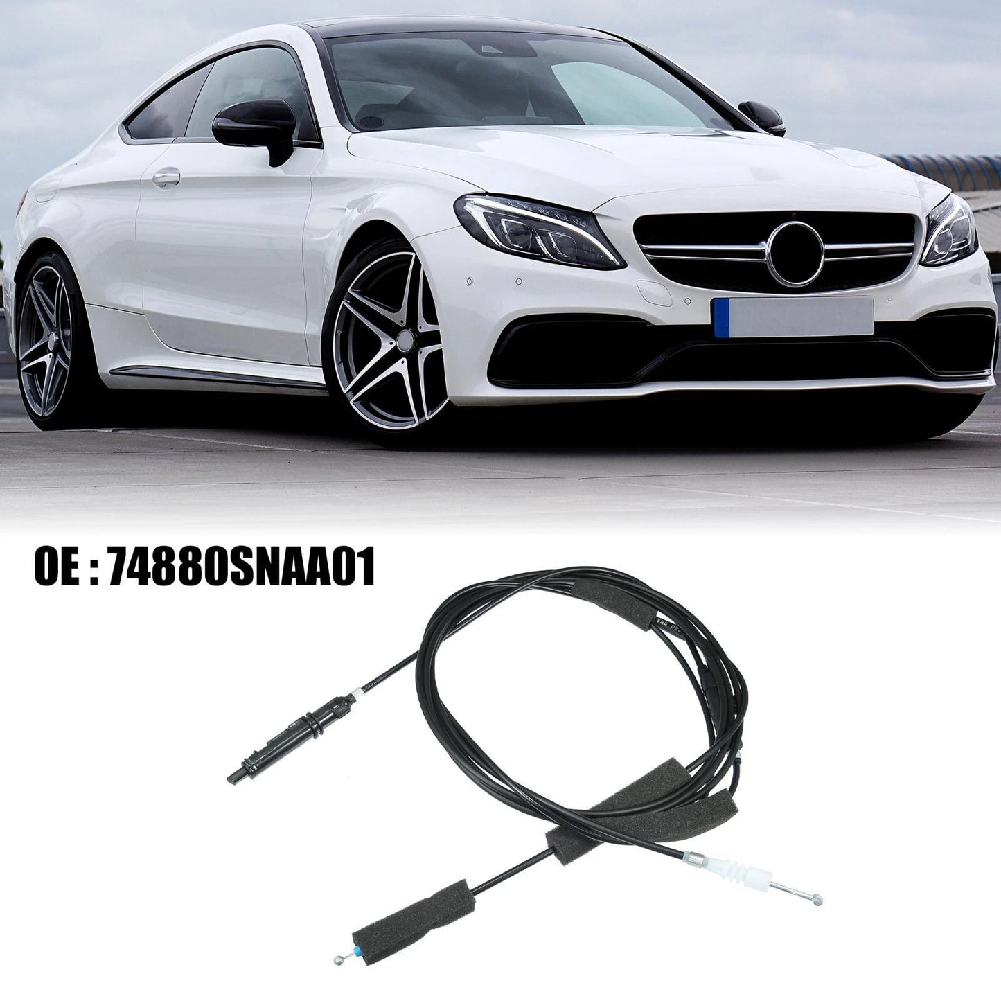 Trunk Lid Fuel Door Release Cable for Honda Civic (2006-2011) Black