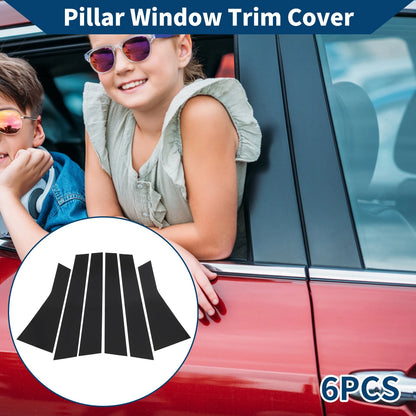 6 Pcs Door Pillar Window Trim for Jeep Cherokee (2014-2020) Black