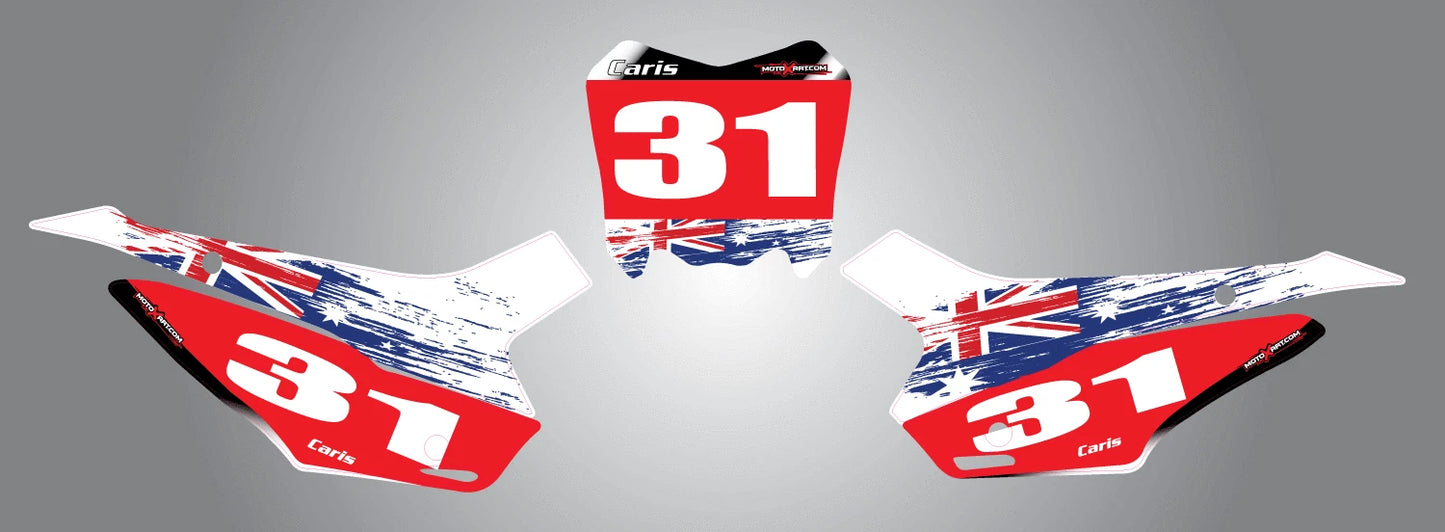 AUSSIE PRIDE Custom Number Plate Graphics for Honda CRF 110 (2013-2018)